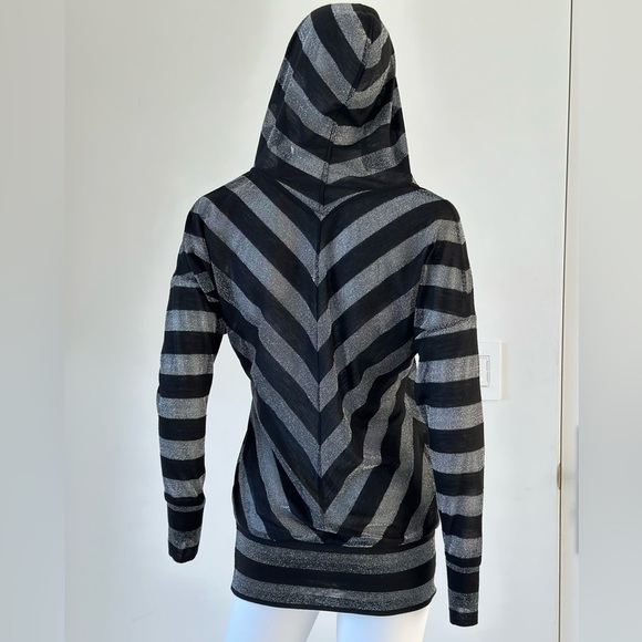 PH8 pullover hoodie size Small Black & shiny sheer long sleeve mesh - Picture 4 of 4